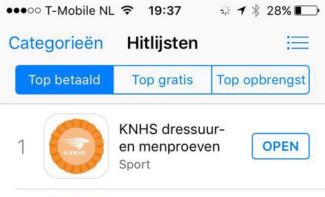 KNHS dressage app number 1 top paid in iTunes